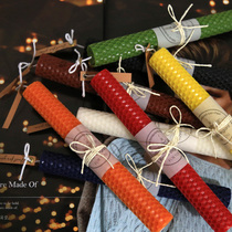 INS Honeycomb wax column wax Childrens hand-made DIY beeswax sheet candle color wedding candlestick candle hand roll long rod wax