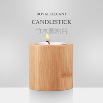 Candlestick ornaments European home candlestick Candlelight dinner Bamboo Western restaurant Candle ornaments Bar candlestick romantic