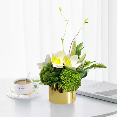 Simple Nordic simulation flower decoration model room light luxury living room table moisturizing fake flower coffee table decoration floral decoration