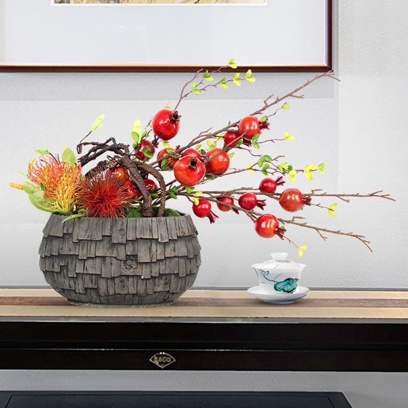 Simulation Pomegranate Fruits Flower Arrangement Swing room table Dining Room Table Fake Flower Decorations Home Festive year Flower Fortune Accessories