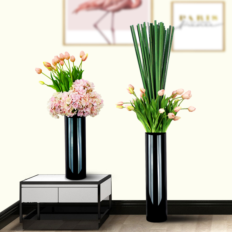 Pink Fake Flower Emulation Flower Living-room Floor Vases-Like Board Room Bedroom Room Decorated Flower Tulip Flower Art Pendulum Pieces