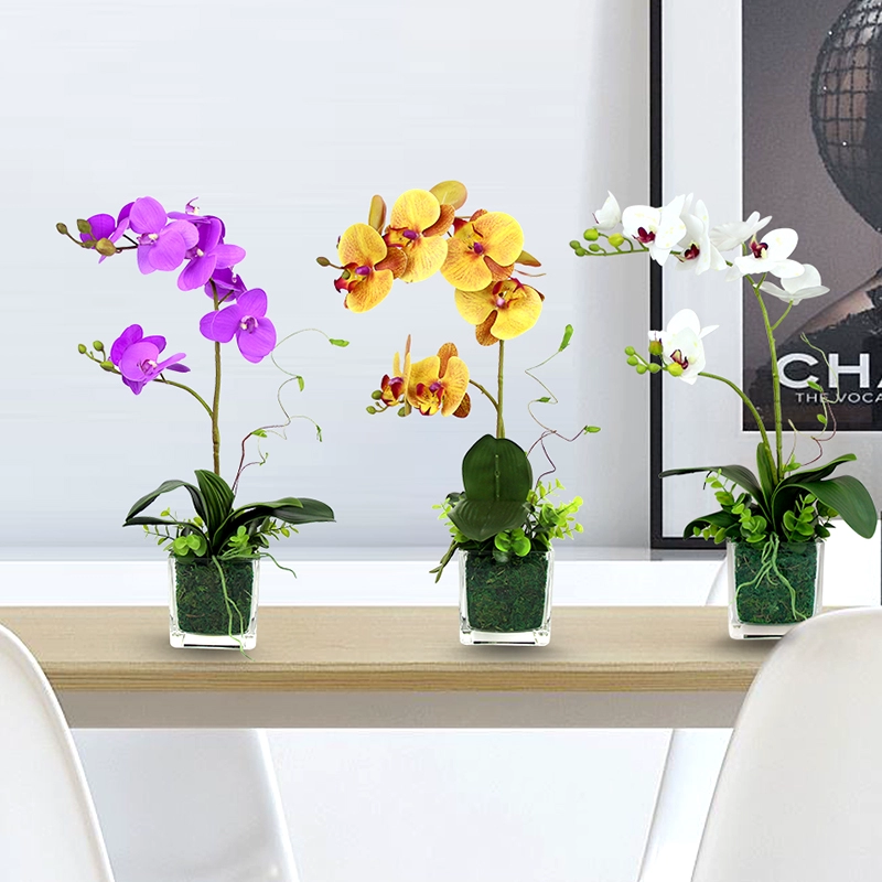 Chất lượng cao Phalaenopsis hoa nhân tạo hoa nhân tạo phòng khách bàn ăn bàn cà phê bình hoa trang trí tủ TV hoa trang trí - TV