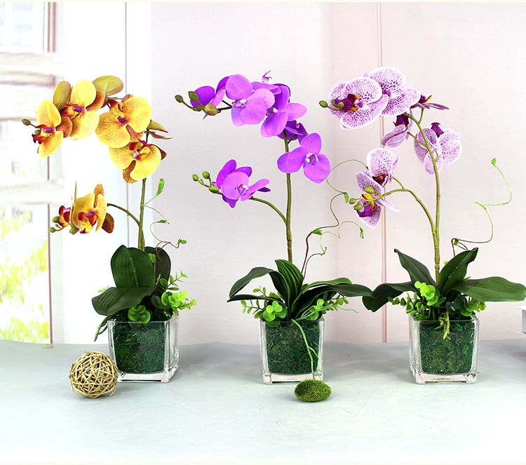 Chất lượng cao Phalaenopsis hoa nhân tạo hoa nhân tạo phòng khách bàn ăn bàn cà phê bình hoa trang trí tủ TV hoa trang trí - TV