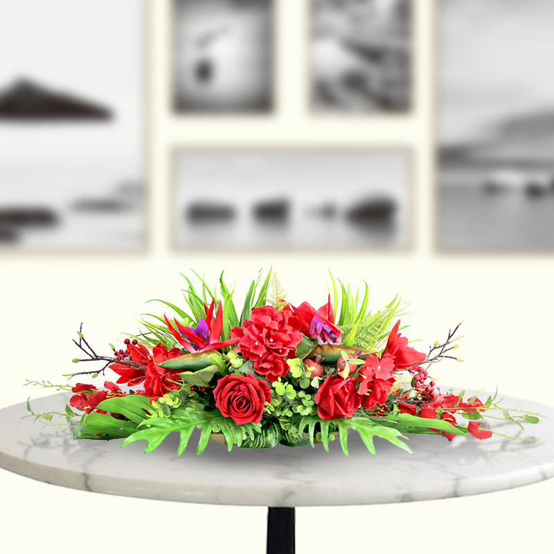 Conference Table Long Table Decorations Flowers Emulation Flower Pendulum Pieces Office Table Flower Living Room TV Cabinet Fake Flower Table Floral
