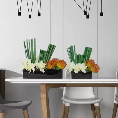 Fake flower simulation flower living room TV cabinet flower arrangement decoration Modern Chinese dining table entrance typhoon wheel flower zen floral art