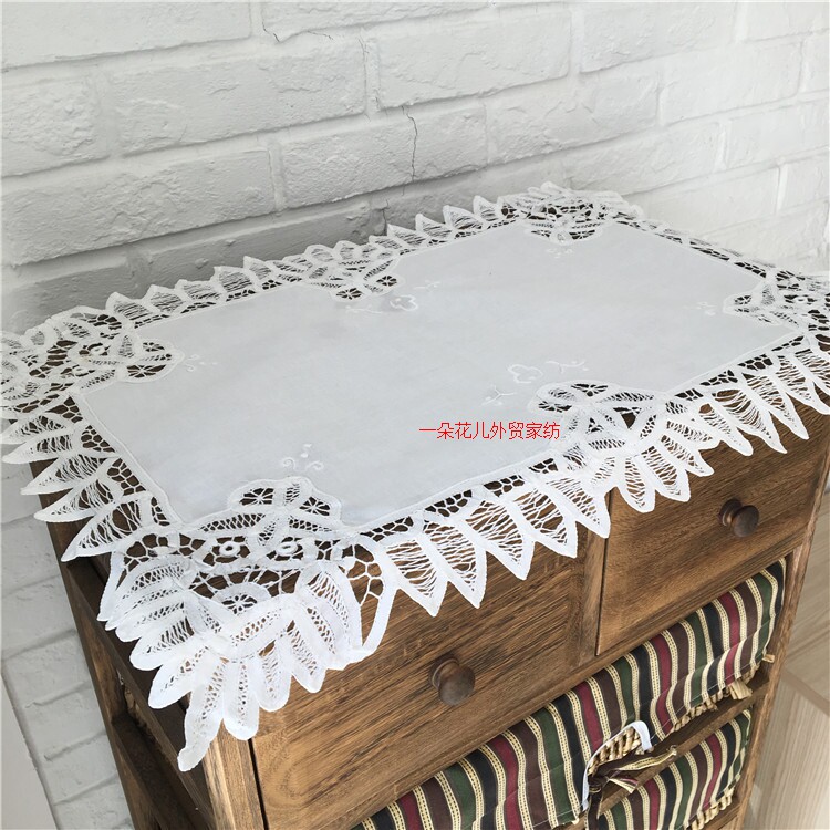 Foreign trade Old stock export pure cotton disc cushion handmade embroidered 100 with limelight meal cushion cover cloth Western dining cushion 35 55