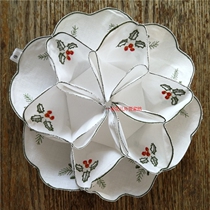 Export original single foreign trade cotton embroidery multifunctional storage basket festival decoration cloth art old stock candy basket