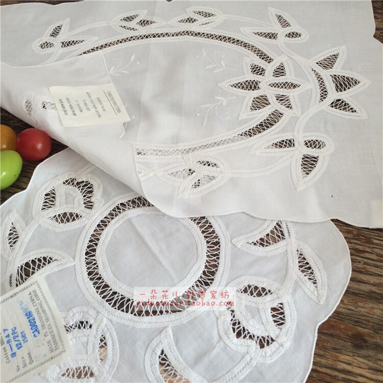 Foreign trade original single white Baidaili cotton pad round pad cloth western table mat cover cloth multi-functional pastoral