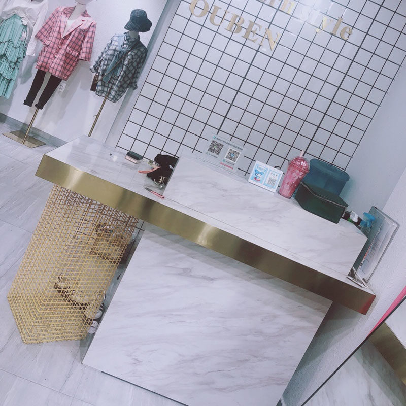 Light Extravaganza Cashier's Counter Shop Small Clothing Shop Counter Brief Modern Beauty Parlour Desk Company Front Desk Reception Desk