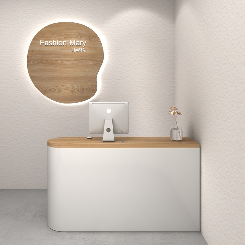 Clothing store cash register counter shop small simple modern women's clothing store beauty salon small bar table pure white baking paint