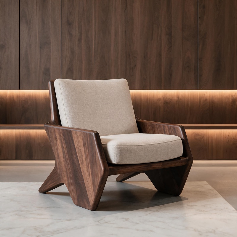 New Chinese-Style North American Black Walnut Sofa Chair, Leisure Chair, Living Room Solid Wood Fabric Cushion Single Chair Armchair New Chinese-Style North American Black Walnut Sofa Chair, Leisure Chair, Living Room Solid Wood Fabric Cushion Single Chair Armchair