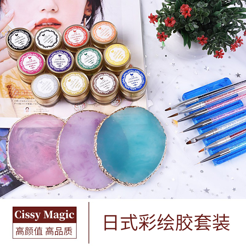 Japanese-Style Painting Gel 12-Color Set, Genuine Nail Salon Special Gel for Painting Flowers, Special Brushes, Japanese-Style Color Palette Japanese-Style Painting Gel 12-Color Set, Genuine Nail Salon Special Gel for Painting Flowers, Special Brushes, Japanese-Style Color Palette