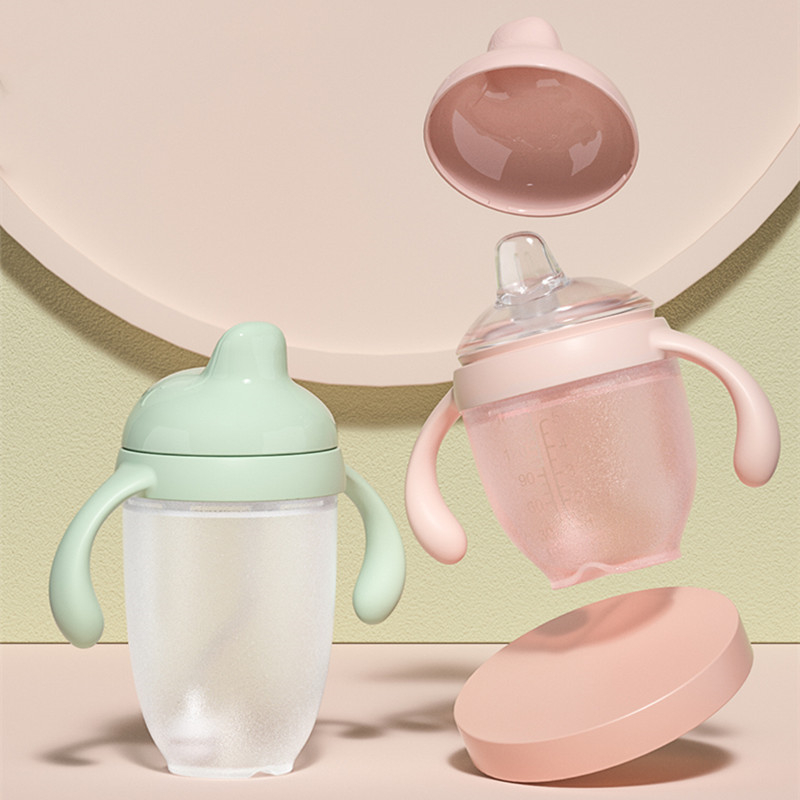 Love Kavaikv Silicone Duckbilled Duckbilled Baby Bottle Baby Water Glasses Newborn 6 months Learn Drinking Cup Food grade