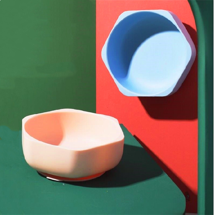 Love Kawi IKV Honeycomb Suction Cup Bowl Baby Silicone Cutlery Anti-Fall Child Suction Strong Dinner Plate Drink Porridge Soup For Dinner