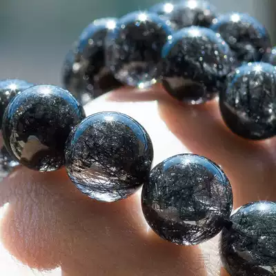 Lingshi about natural black hair Crystal original stone crystal hand male hand string girl jewelry gift boyfriend gift Lingshi