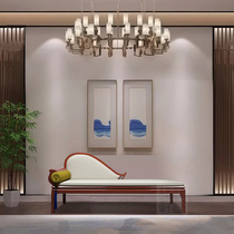 Noble concubine new Chinese solid wood sofa recliner beauty bed hotel bedroom bed tail stool designer furniture