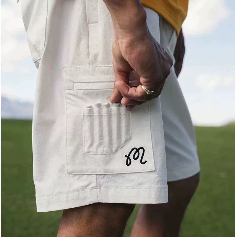 Korean Malbongolf Men's Summer Golf Shorts with Tee Pocket Golf Pants for Men