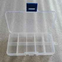 Removable transparent plastic parts storage box 10 grid 15 grid electronic component box screw hardware tool storage box