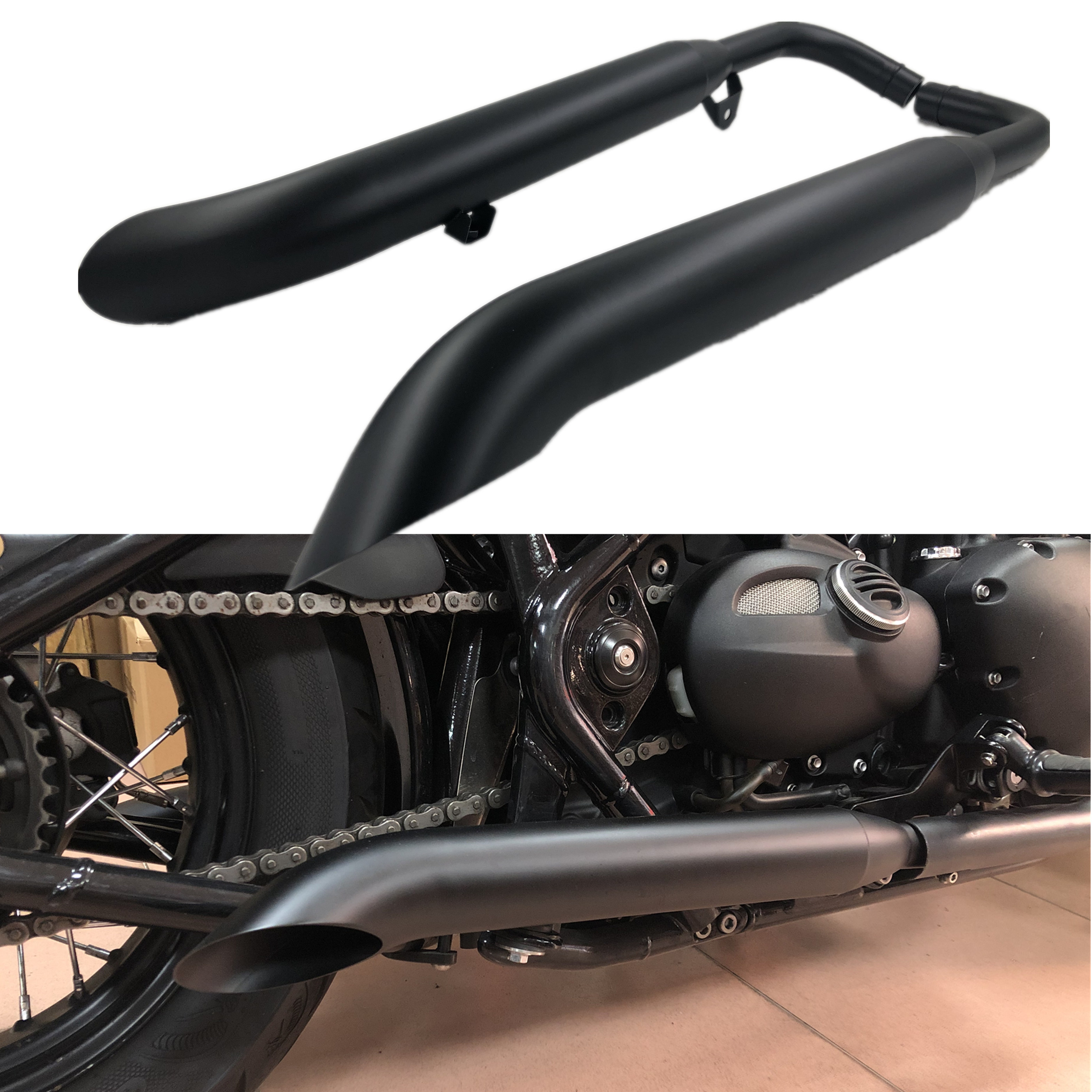 Apply to the Triumph Speedmaster Bobber 18-22 new modified exhaust pipe straight through the exhaust