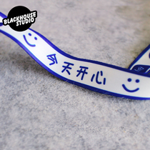 Blackhouse small black house today happy long cute mobile phone lanyard wide Japanese fresh hanging neck