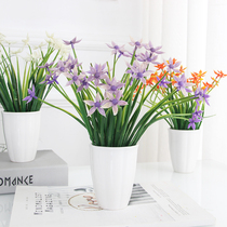 Simulation flower flower art ornaments fake flower silk flower plastic Bouquet Table home decoration Net red ceramic vase small flower