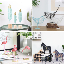 Nordic Creative Gifts Desktop Accessories Iron Home Flamingo Horse Swing Animal Bedroom Living Room