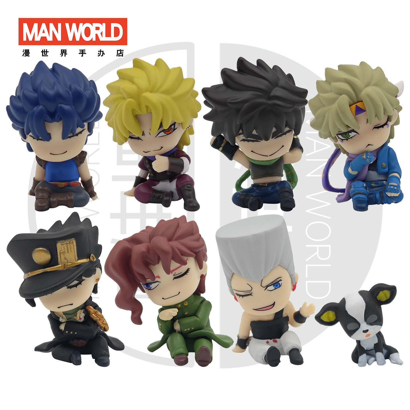 Jojo's Bizarre Adventure Shoulder-To-Shoulder Blind Box Jotaro Kujo Dio Brando Xisar Sitting Pose Figure Ornament
