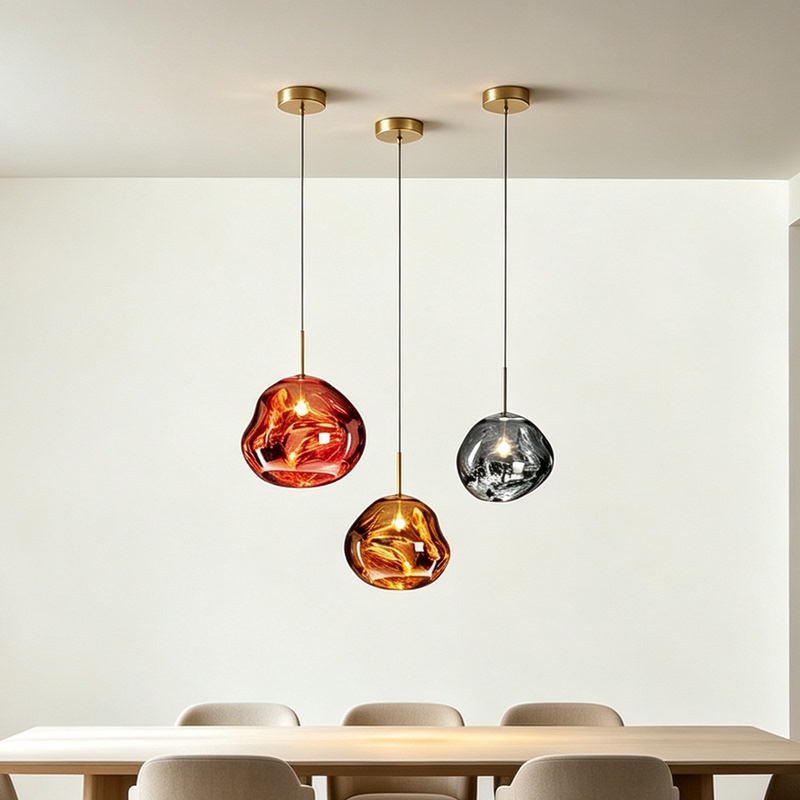 Modern Minimalist Internet-Famous Restaurant Chandelier, Nordic Style Colored Glass Spherical Living Room Lighting, Volcano Lava Pendant Light Modern Minimalist Internet-Famous Restaurant Chandelier, Nordic Style Colored Glass Spherical Living Room Lighting, Volcano Lava Pendant Light