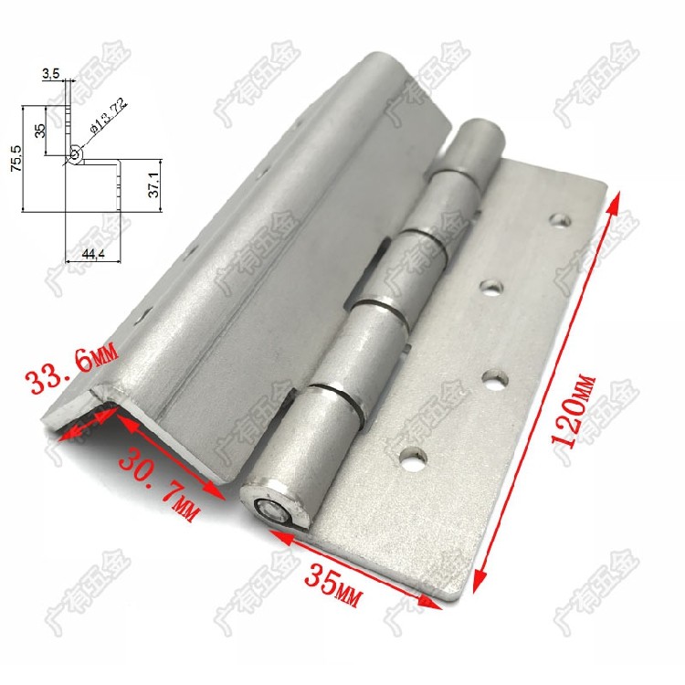 Wide with 304 stainless steel hinges Utumba coach battery back cover hinge thickened bend hinged door leaf 120 * 75