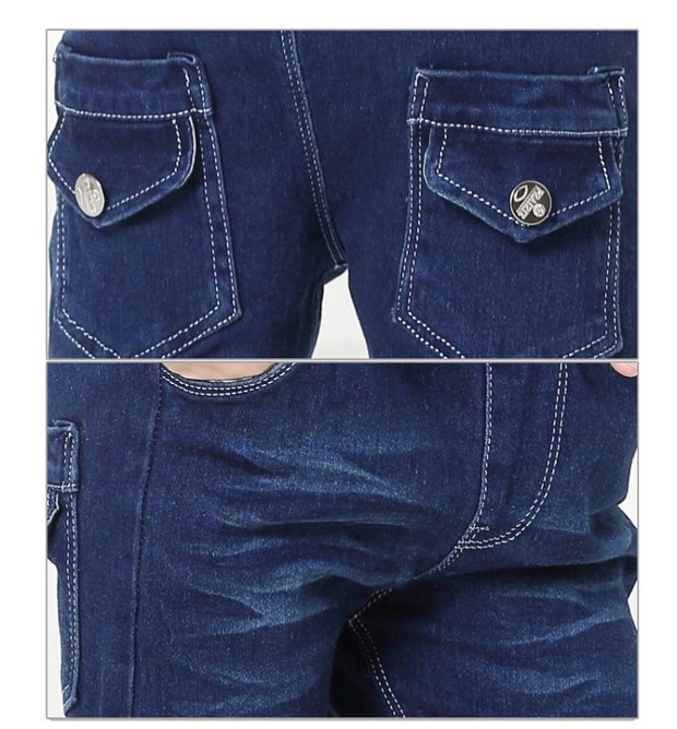 Bé trai 4 denim 5 quần 6 quần 7 mùa thu và mùa đông cộng với mẫu nhung 8 bé trai 9 trẻ em 10 cộng cotton 11 quần thủy triều 12 tuổi tiểu học quần bò ống rộng thời trang cho bé