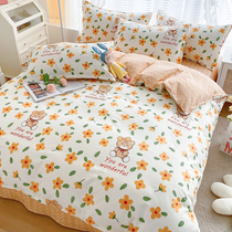 Pure cotton is a single piece of 100 whole cotton thicker single person covered 150x200 double 220x240 bed linen 2 pieces ab