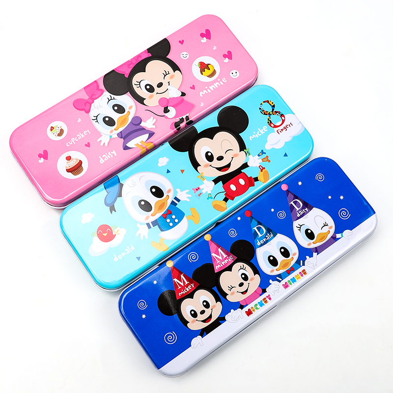 Cartoon Metal Creative Horse Mouth Iron Pencil Case Male Girl Lead Pencil Case Children Multifunction Bilayer Iron Case