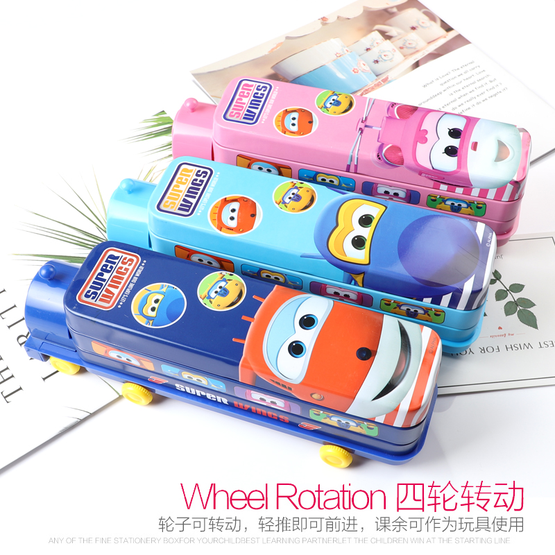 Steel Man Pencil Case Girl Double Kindergarten Elementary School Student Cute Cartoon Creative Mickey Multifunction Pen Box Man