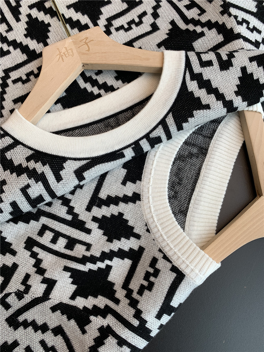 Not picky good wearing high-order single product 100 hitch wool blend stitch cardiovert autumn morning new blouse foreign dress