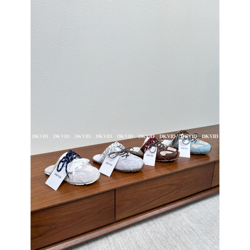Dkvid Slip-On Pleasure/Close Your Eyes and Buy It Collaboration Retro Distressed German Training Closed-Toe Half Slippers