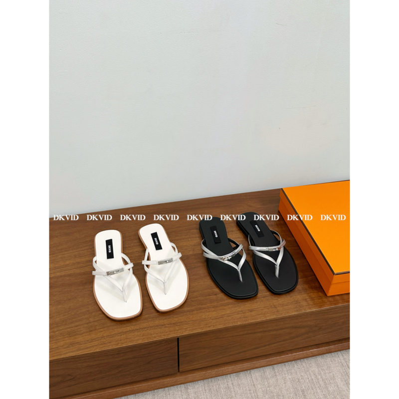 Dkvid Channel Exclusive Supply闭眼入 High-Quality Genuine Leather Outdoor Metal Buckle Flip-Flops