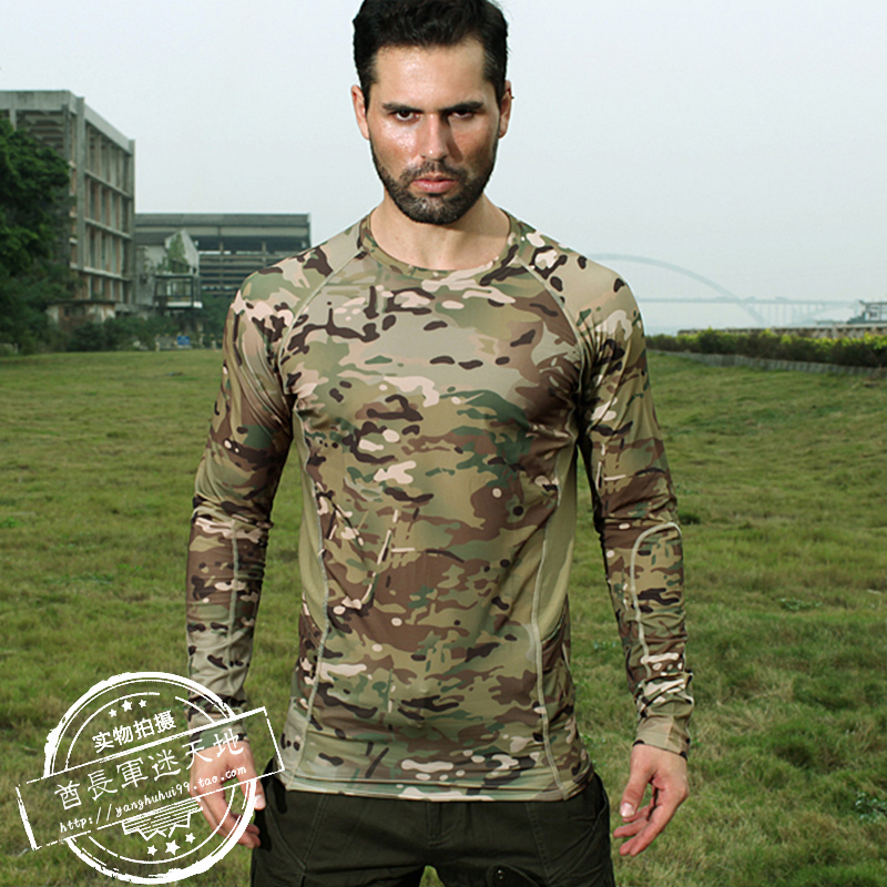 Chief Magic Capricorn Collar Long Sleeve Camouflak Tactical T-shirt Man Tight and Breathable Special Soldier's Outdoor Sportswear