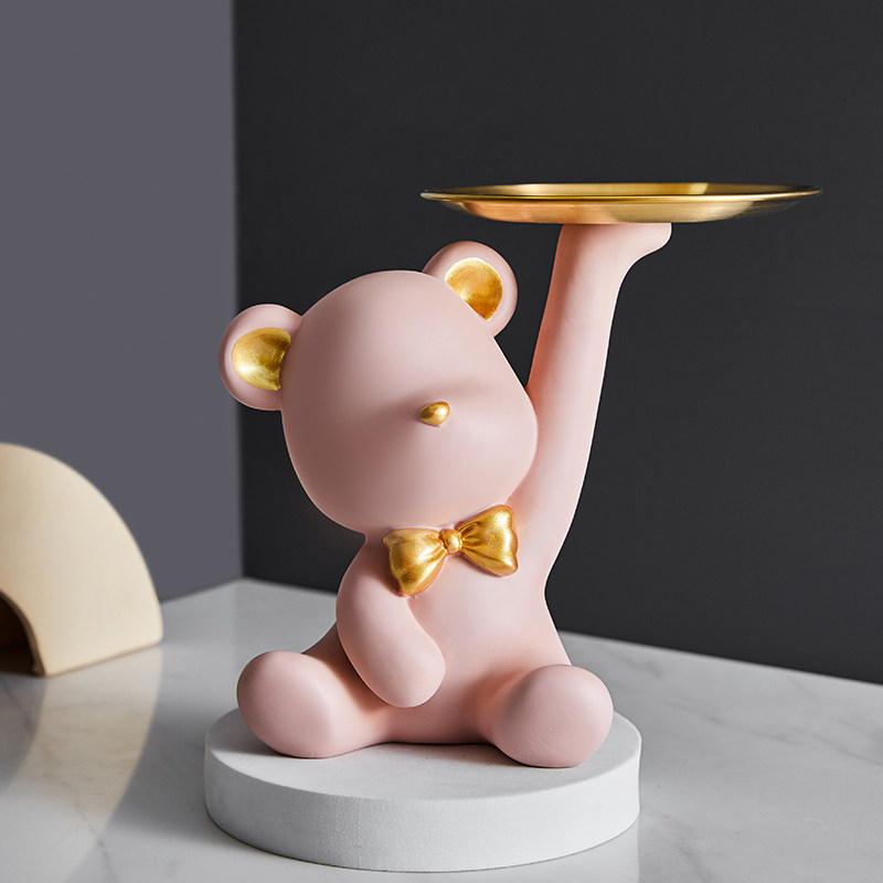 Violent Small Bear Entrance Door entrance Key Entrance Key Containing Swing room tray Decorative Jo Relocation New Residence Gift-Taobao