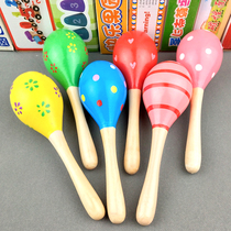 Baby Sand Hammer Sand Egg Sandball Large Baby Rattles Children Early Learning Wooden Wisdom Blow Musical Instrument Grab Toy