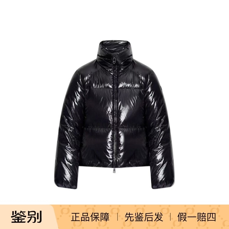 In Stock Moncler Women's Black Stand-Collar Short Loose-Fit down Jacket 1A00136