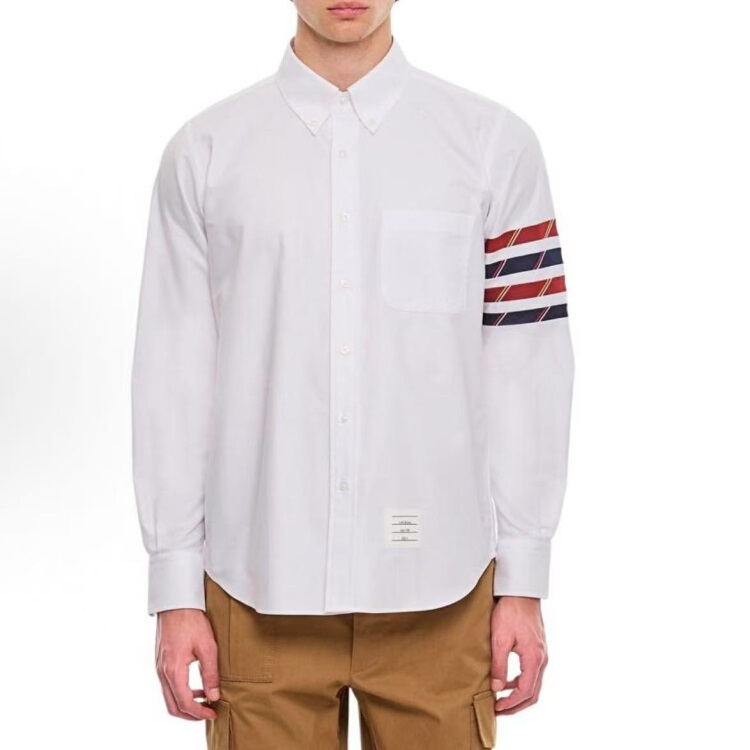 Thom Browne Men's Classic Striped Long Sleeve Shirt Mwl374C
