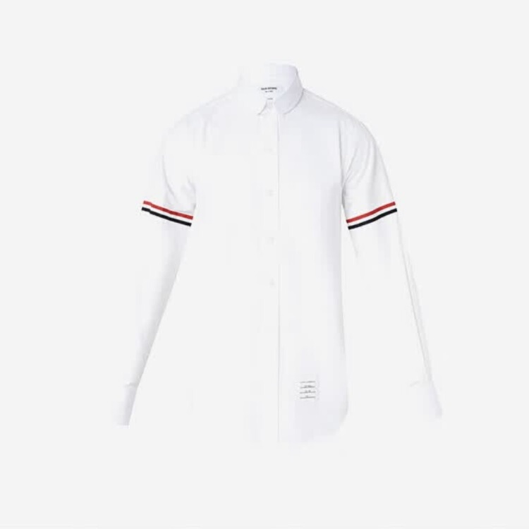 Thom Browne Tom Brown Men's White Striped Long-Sleeved Shirt Mwl393O