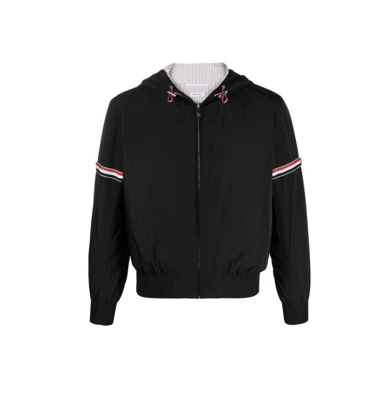 Thom Browne Tom Brown Men's Black Hooded Jacket Mjo223O