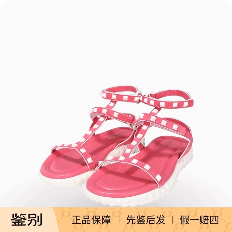 Slightly Flawed Valentino/Valentino Women's Watermelon Red Flat Sandals Pw2S0F77 Slightly Flawed Valentino/Valentino Women's Watermelon Red Flat Sandals Pw2S0F77