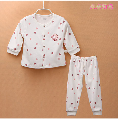 Quần áo mùa thu cho bé Bộ đồ len cotton 0-1 tuổi Nữ đồ lót bé thấm mồ hôi mùa xuân phần mỏng quần áo mùa thu mở file áo lót cho bé gái 10 tuổi