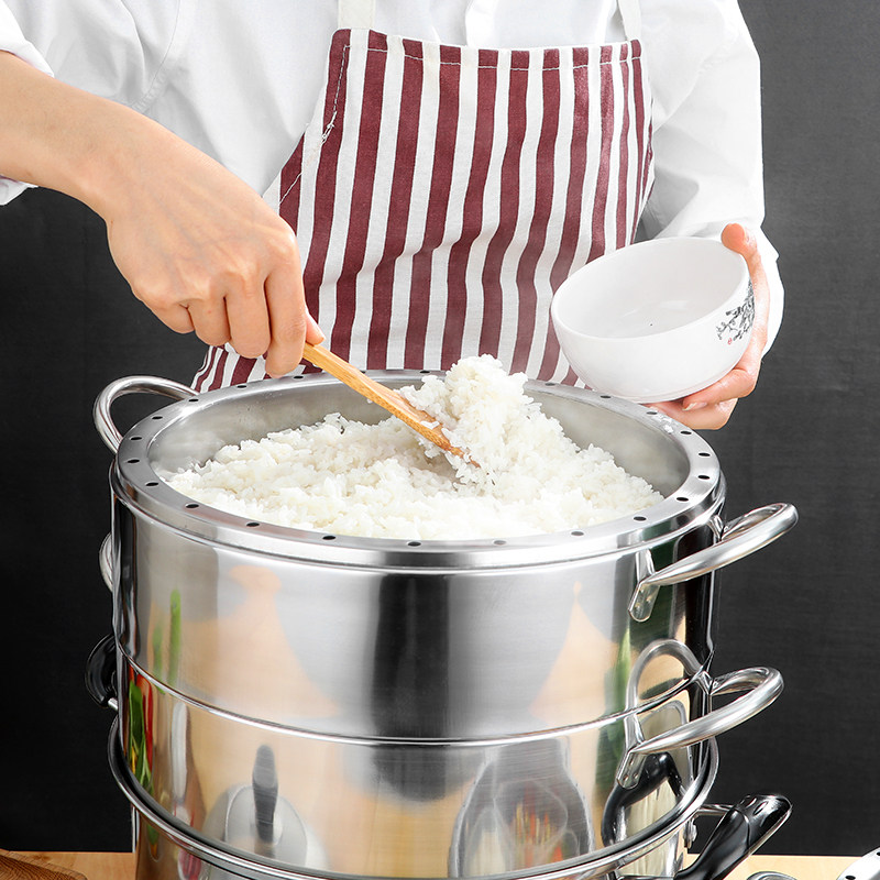 Maoteng extra thick boutique non-magnetic stainless steel multi-functional non-electric steamer stainless steel household induction cooker pot gas stove