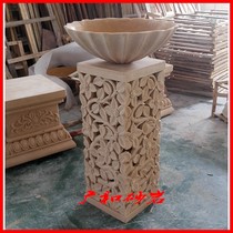 Guanghe artificial sandstone relief round carving Huateng pillar Pier flower pot flower pot Hotel Villa club house decoration materials