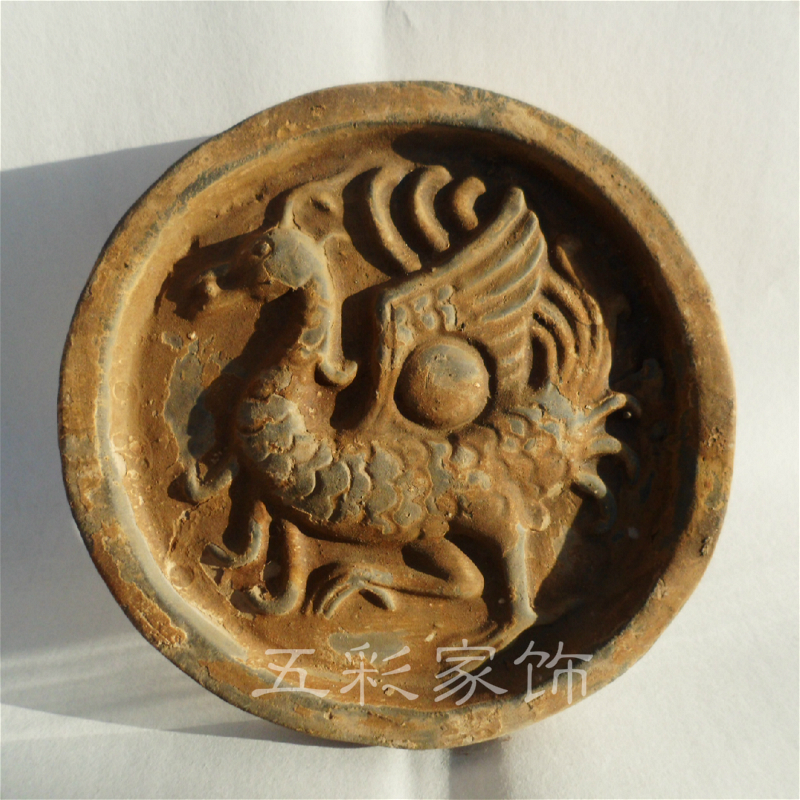 Qin and Han culture collection Sifang god Suzaku tile Qin brick Han Wabo ancient frame Classical ornaments Home accessories special price