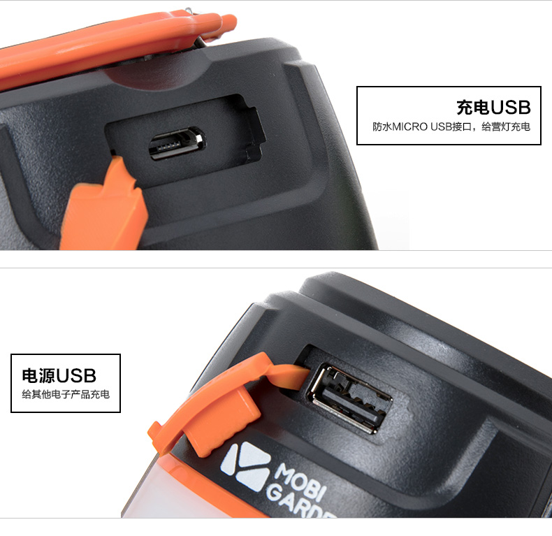 Mu Gaodi cắm trại ngoài trời cắm trại không thấm nước có thể sạc lại đèn LED chiếu sáng ngoài trời đèn lều treo đèn đèn pin xml t6