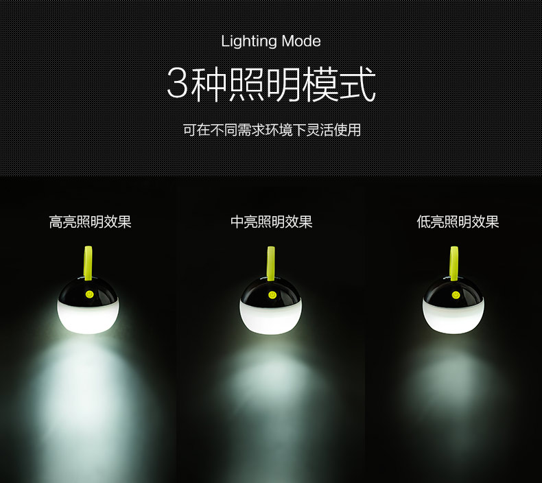 Mu Gaodi cắm trại ngoài trời kiểu cắm trại mini chống nước USB sạc LED ánh sáng không hành động lều trại ánh sáng đèn pin convoy